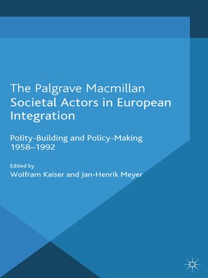 cover image of Societal Actors in European Integration